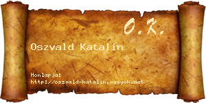 Oszvald Katalin névjegykártya